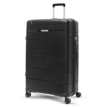 Aerolite 32” XL 144L Polypropylene (PP) Checked Luggage – Lightweight Extra Large Hard Shell Suitcase with 4 Spinner Wheels, TSA Lock & Waterproof Pocket – Black